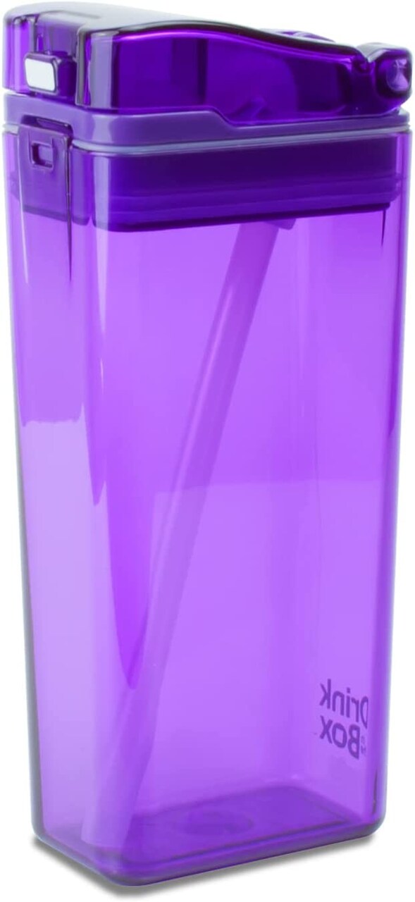Precidio Design Drink in the Box Eco-Friendly Reusable Juice Box Container, 12 ounce, Blue